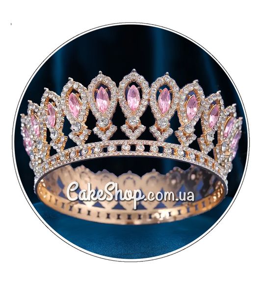 ⋗ Корона Бардийская Золото/Розовый кварц купить в Украине ➛ CakeShop.com.ua, фото