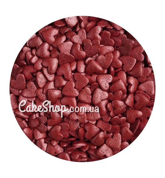 ⋗ Посыпка сахарная Сердца бордовые перламутровые, 1 кг купить в Украине ➛ CakeShop.com.ua, фото
