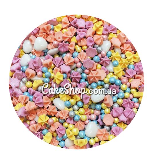 ⋗ Посыпка рисовая с безе и микс сердцами #1, 50 г купить в Украине ➛ CakeShop.com.ua, фото