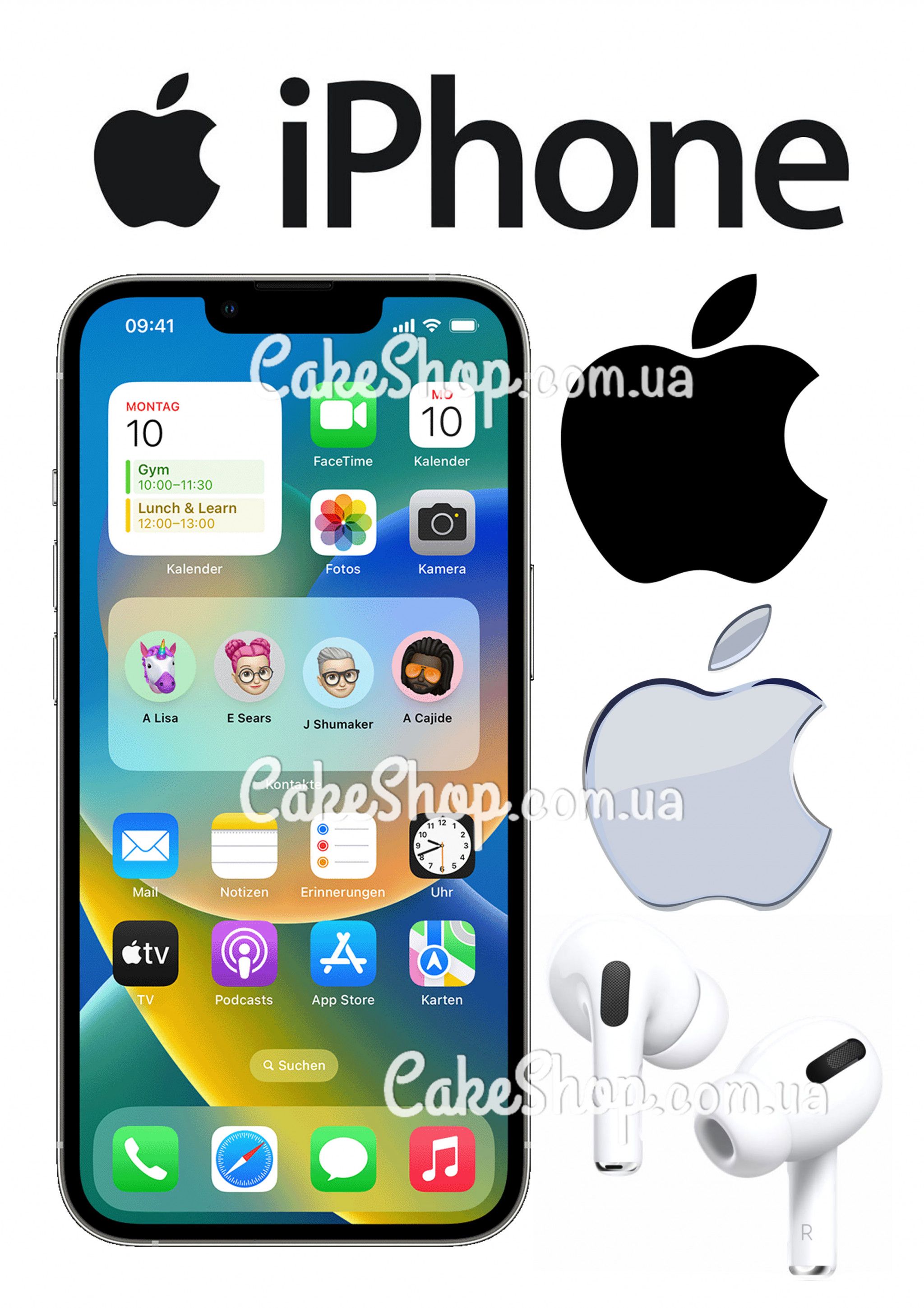 ⋗ Вафельная картинка Iphone купить в Украине ➛ CakeShop.com.ua