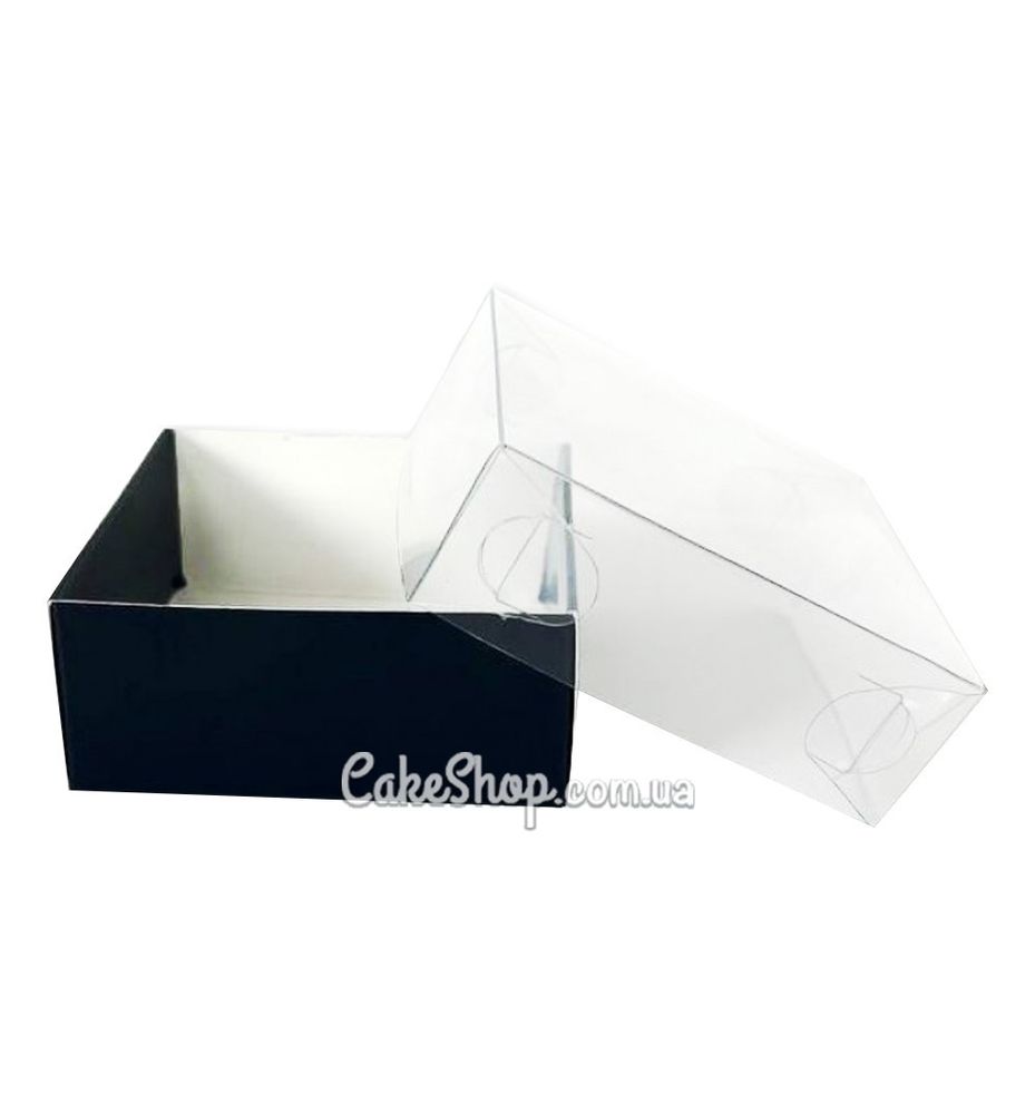 Коробка для моти, макаронс, конфет Черная, 7х7х3 см - фото