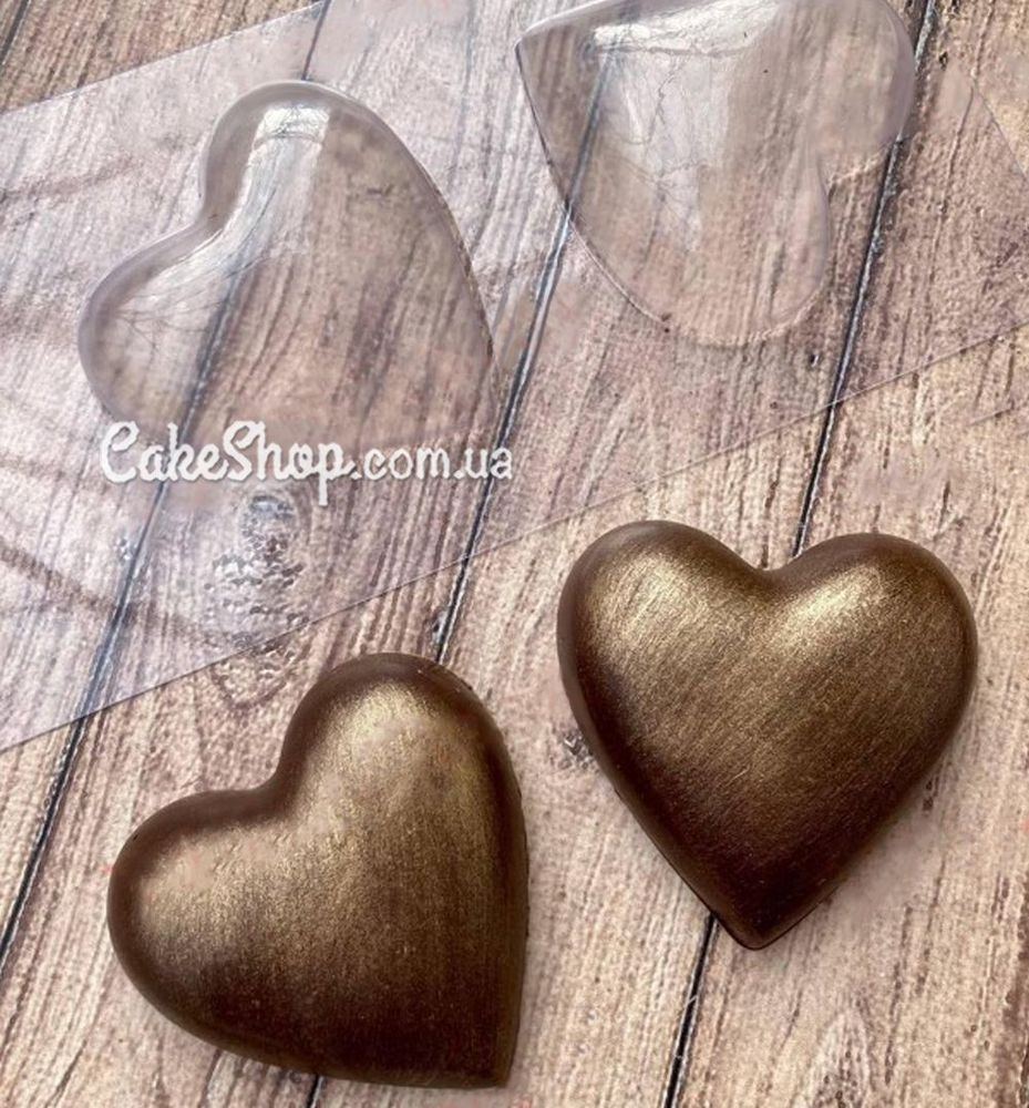 Пластиковая форма для шоколада Сердце пара - фото