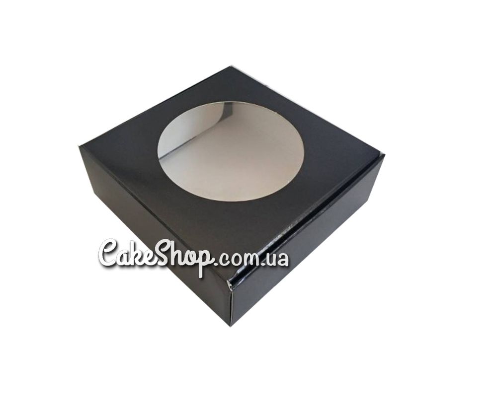 Коробка с окошком Черная, 10х10х3,6 см - фото