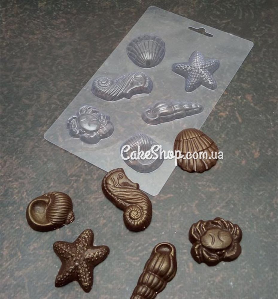 Пластикова форма для шоколаду Морське асорті міні - фото