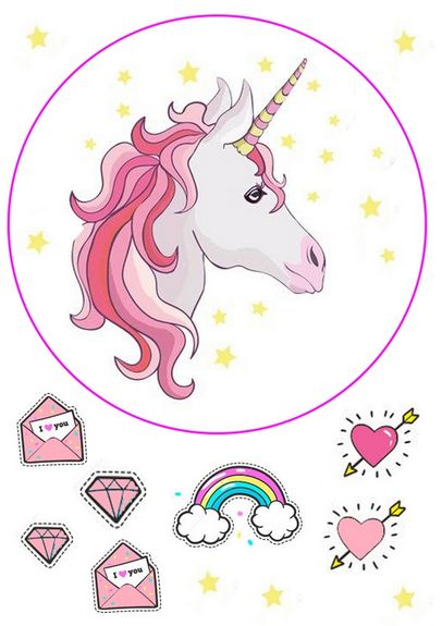 ⋗ Вафельная картинка Единорожки купить в Украине ➛ CakeShop.com.ua, фото