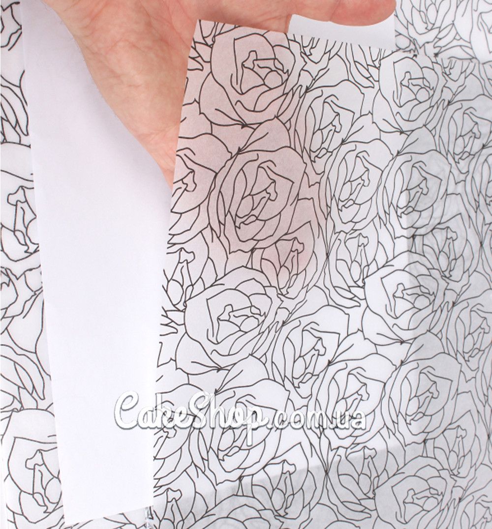 ⋗ Бумага тишью принт Розы, 5 листов купить в Украине ➛ CakeShop.com.ua, фото