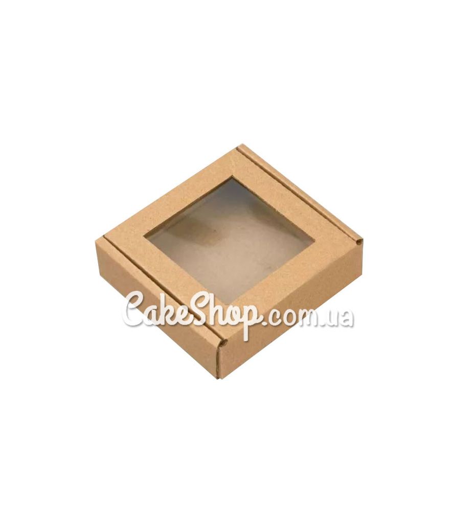 Коробка для пряников, печенья, конфет и изделий Hand Made гофра, 10х10х3 см - фото
