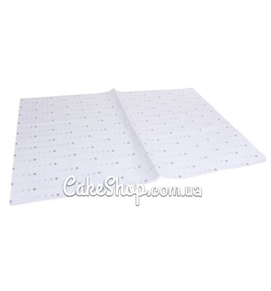 ⋗ Папір тішью серденька срібло, 5 аркушів купити в Україні ➛ CakeShop.com.ua, фото