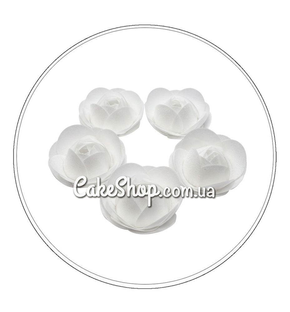Вафельный цветок Роза белая 5 шт, DR - фото