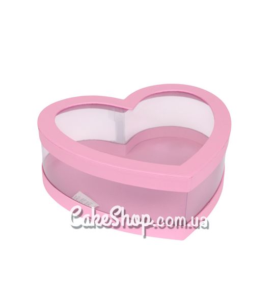 ⋗ Коробка  Серце з вікном, 34,5х31х11,1 см Рожева купити в Україні ➛ CakeShop.com.ua, фото