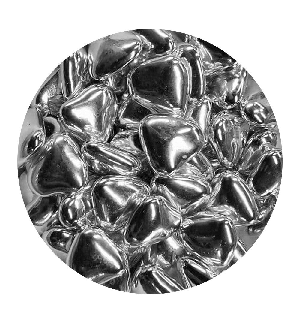 ⋗ Декор Серця срібло 1,5 см купити в Україні ➛ CakeShop.com.ua, фото