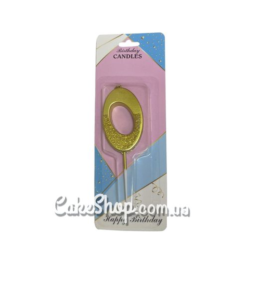 ⋗ Свеча цифра с блестками Золото - 0 купить в Украине ➛ CakeShop.com.ua, фото