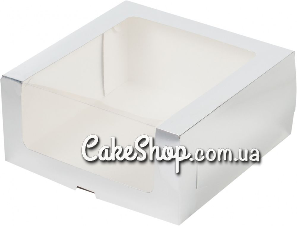 Коробка для торта Біла з вікном, 25х25х15 см - фото
