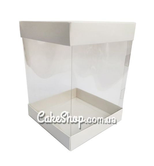 ⋗ Коробка Белая 15х15х20 см, с прозрачной серединой купить в Украине ➛ CakeShop.com.ua, фото