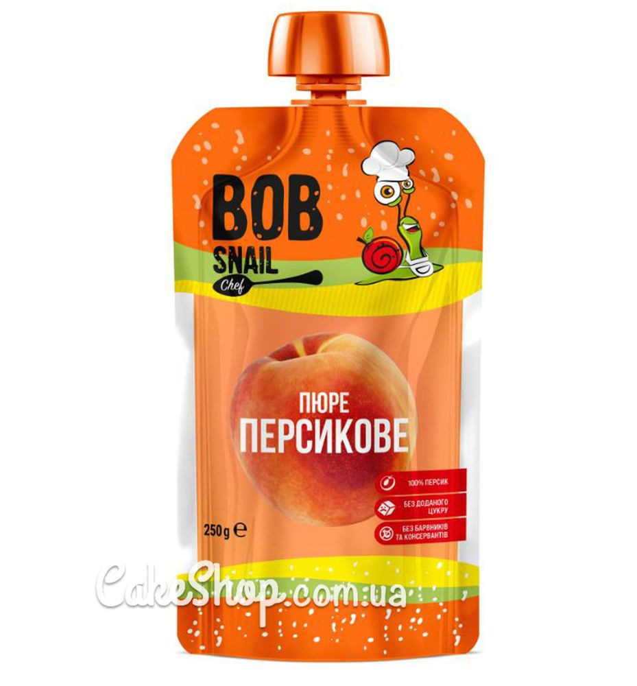 Пюре персика без сахара Bob Snail, 250 г - фото