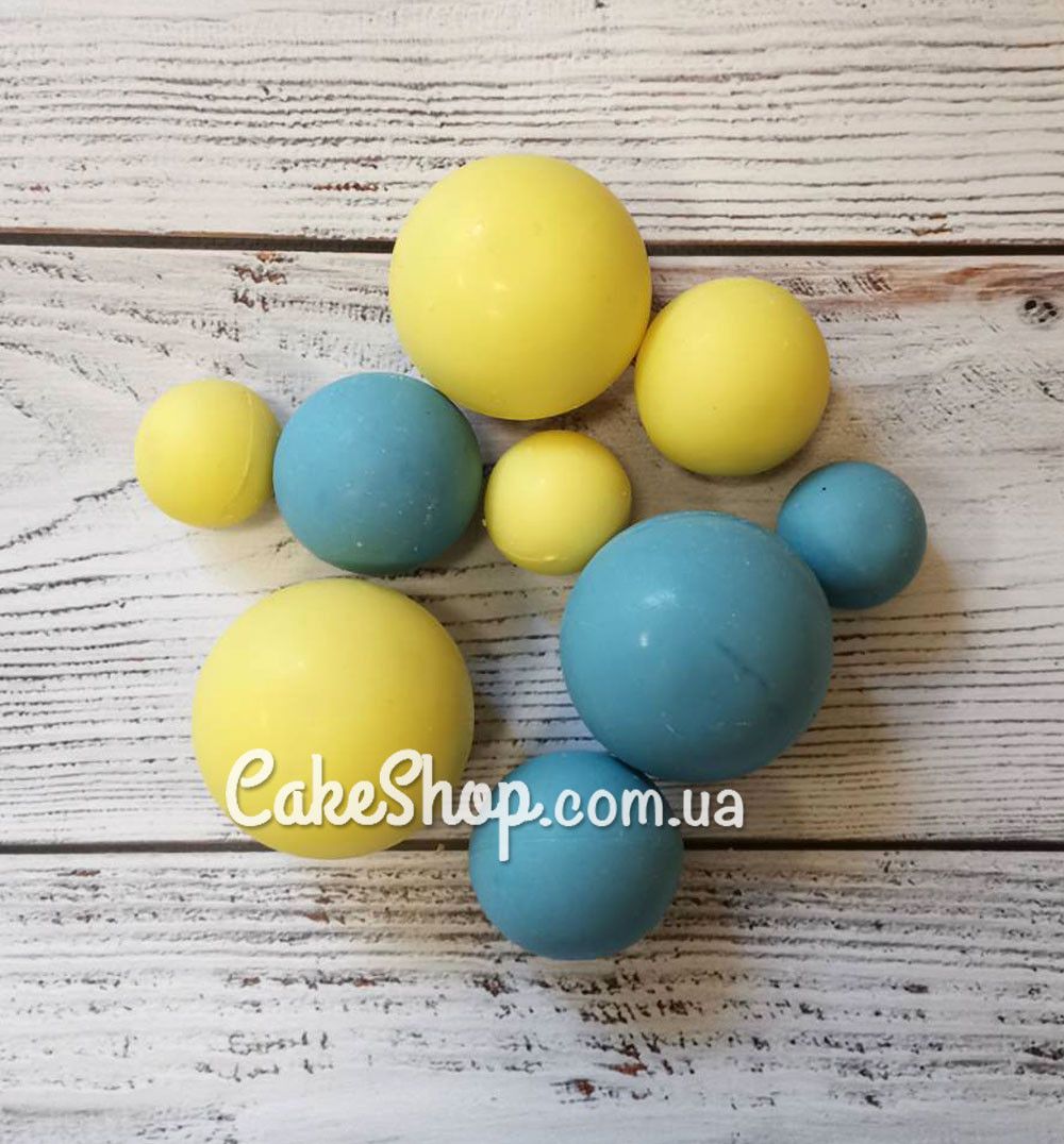 ⋗ Набор шоколадных шариков голубые/желтые, 9шт. купить в Украине ➛ CakeShop.com.ua, фото