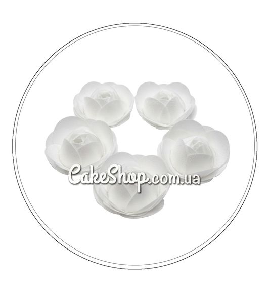⋗ Вафельна квітка Троянда біла 5 шт, ТМ Добрик купити в Україні ➛ CakeShop.com.ua, фото