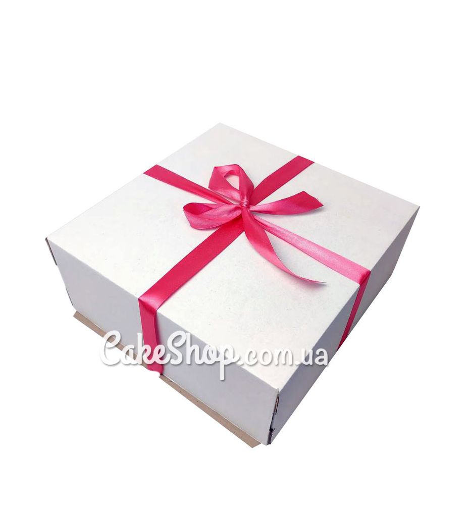Коробка для торту та чизкейку Ретро біла, 25х25х10 см - фото
