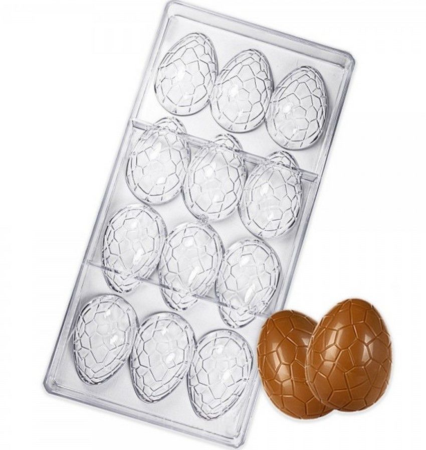 Поликарбонатная форма для конфет Яйца с узором - фото