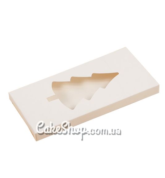 ⋗ Коробка для шоколада белая Елка, 16х8х1,7 см купить в Украине ➛ CakeShop.com.ua, фото