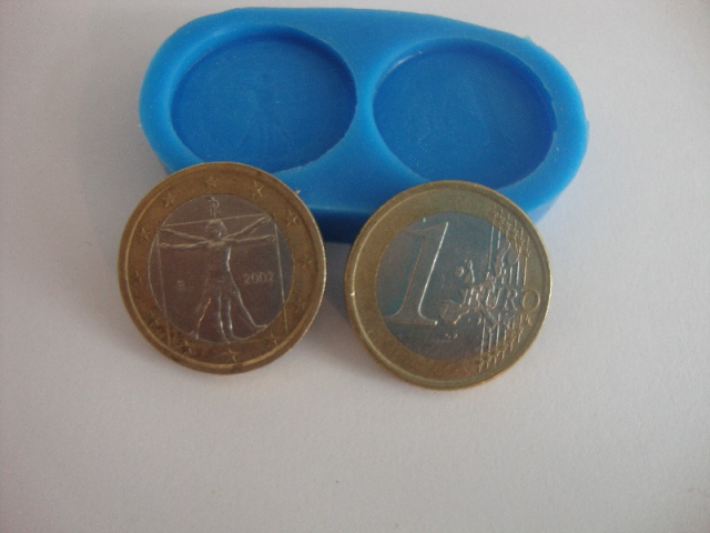 Силиконовый молд Монеты 1 евро - фото