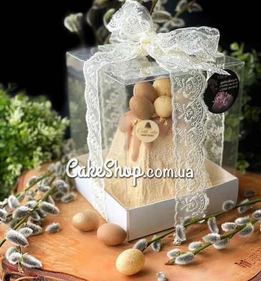 ⋗ Коробка с прозрачной крышкой Белая, 16х16х17 см купить в Украине ➛ CakeShop.com.ua, фото