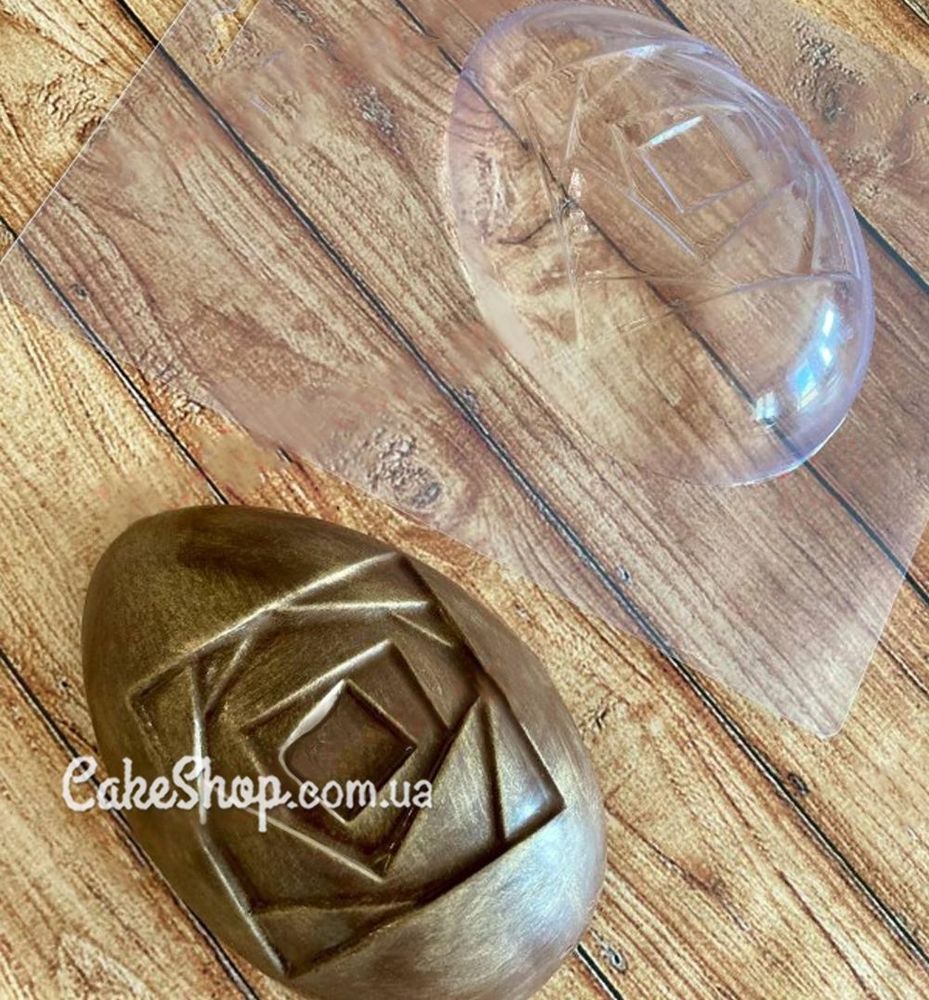 Пластиковая форма для шоколада Яйцо с узором квадрат - фото