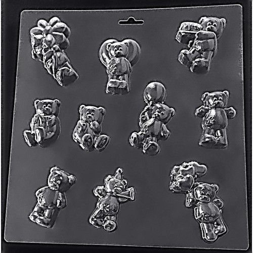 ⋗ Пластиковая форма для шоколада Медвежата 10 шт купить в Украине ➛ CakeShop.com.ua, фото