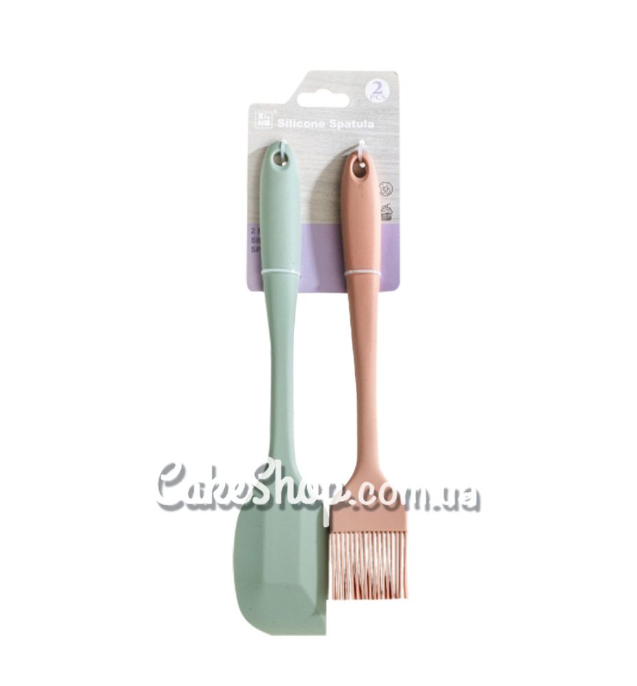 Набор лопатка и кисточка силиконовые, 28 см - фото