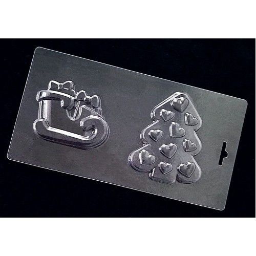 ⋗ Пластиковая форма для шоколада Сани и елочка купить в Украине ➛ CakeShop.com.ua, фото