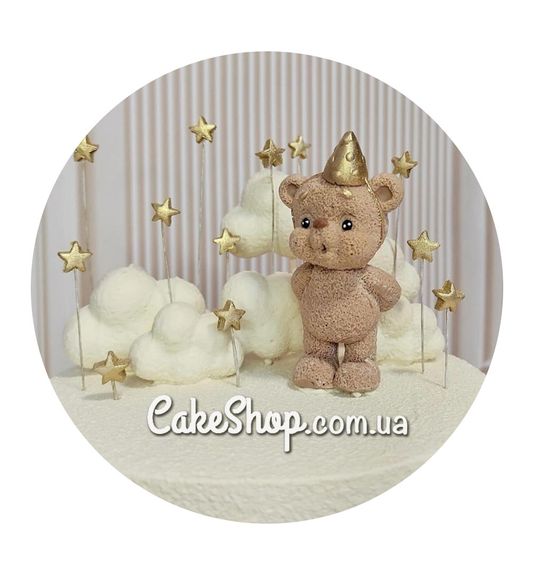 ⋗ Шоколадная фигурка Мишка свеча 1 Беж ТМ ДомК купить в Украине ➛ CakeShop.com.ua, фото