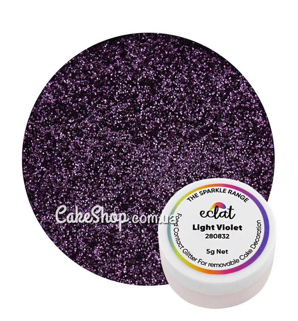 ⋗ Блискітки Eclat Light Violet, 5 г купити в Україні ➛ CakeShop.com.ua, фото