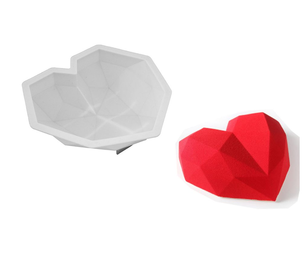 Силіконова форма для євродесертів Серце Орігамі - фото