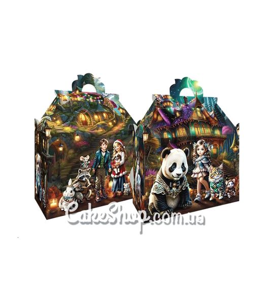 ⋗ Коробка для новорічних подарунків Діти і звірята, 1000 г купити в Україні ➛ CakeShop.com.ua, фото