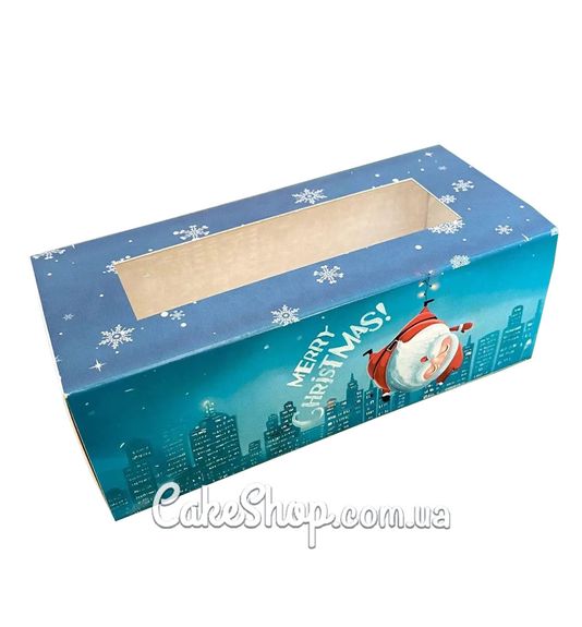 ⋗ Коробка для макаронс, цукерок, безе з прозорим вікном Санта, 14х6х5 см купити в Україні ➛ CakeShop.com.ua, фото