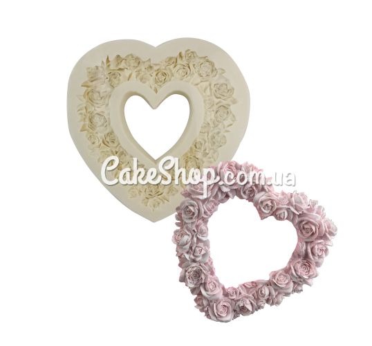 ⋗ Силіконовий молд SN Серце з троянд купити в Україні ➛ CakeShop.com.ua, фото