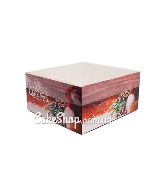 ⋗ Коробка на 4 кекса з прозорою кришкою Гном, 16х16х8 см купити в Україні ➛ CakeShop.com.ua, фото