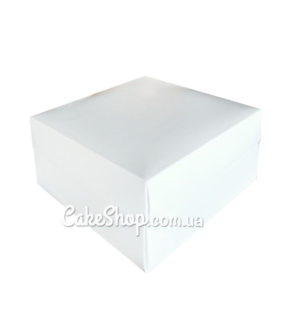 ⋗ Коробка для торта подарункова Біла, 19,5х19,5х9,7 см купити в Україні ➛ CakeShop.com.ua, фото
