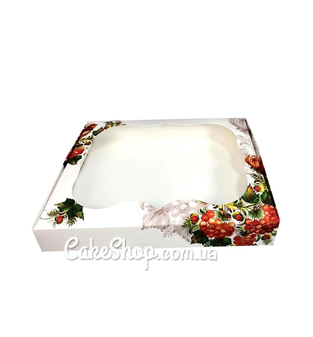 ⋗ Коробка для пряников с фигурным окном Калина, 15х20х3 см купить в Украине ➛ CakeShop.com.ua, фото