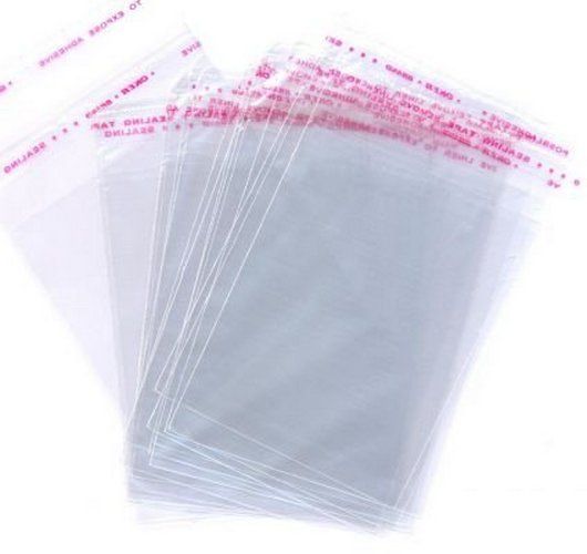 Пакеты прозрачные с клейкой лентой для упаковки 20х25см, 100 шт - фото
