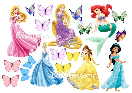⋗ Вафельна картинка Диснеевские принцеси 14 купити в Україні ➛ CakeShop.com.ua, фото