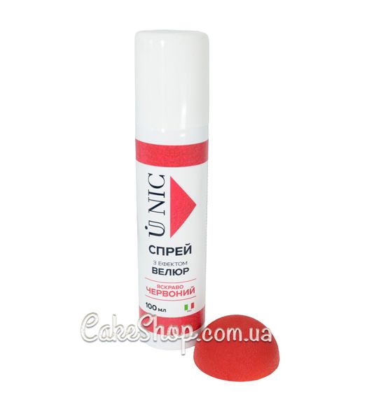 ⋗ Спрей з ефектом велюру U NIC Яскраво-червоний, 100 мл купити в Україні ➛ CakeShop.com.ua, фото