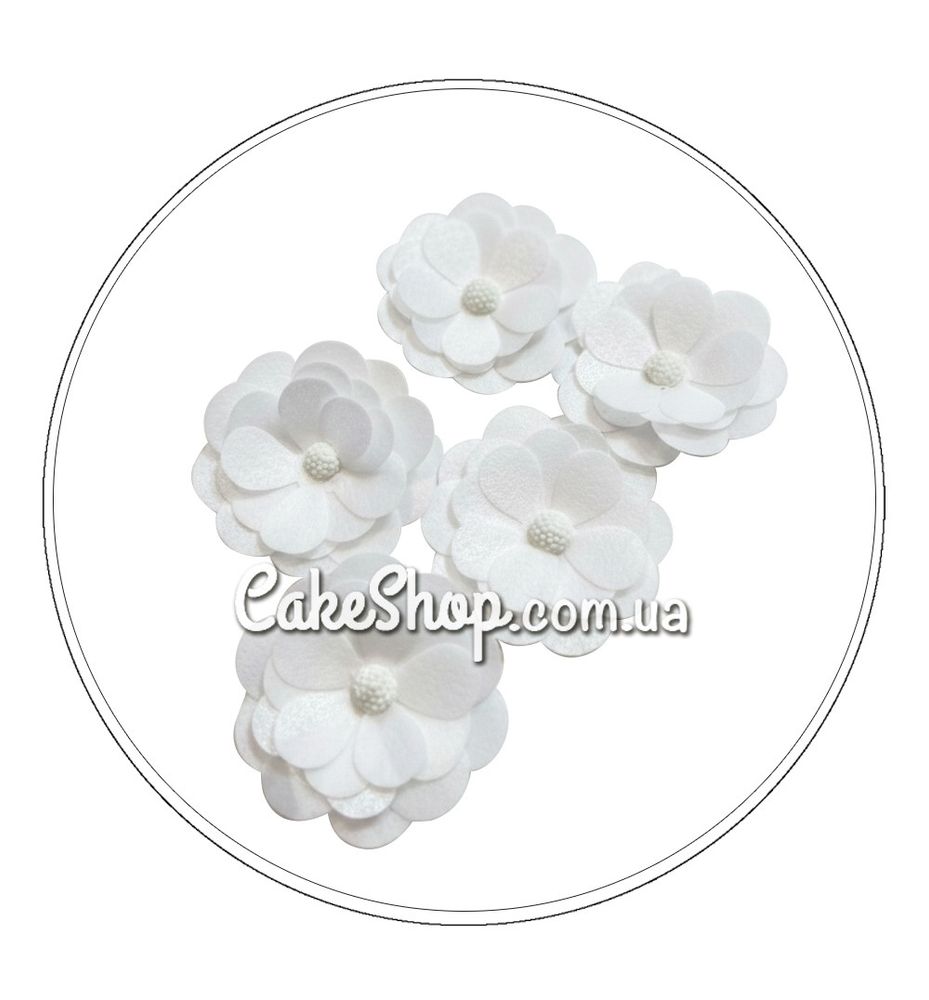 Вафельна квітка Маргаритка велика біла 5 шт, DR - фото
