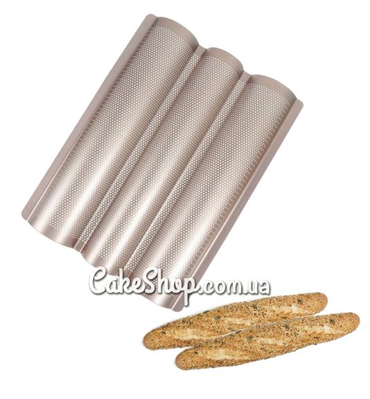 ⋗ Форма для випікання Багетів перфорована, 38х27 см купити в Україні ➛ CakeShop.com.ua, фото