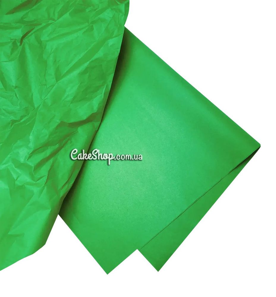 Бумага тишью зеленая, 10 листов - фото