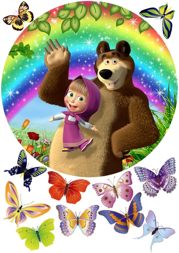 ⋗ Вафельная картинка Маша и Медведь 16 купить в Украине ➛ CakeShop.com.ua, фото