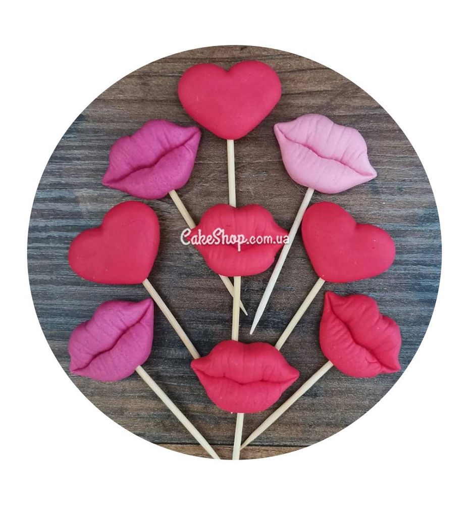 Сахарные фигурки Сердечки с поцелуями ТМ Сладо - фото