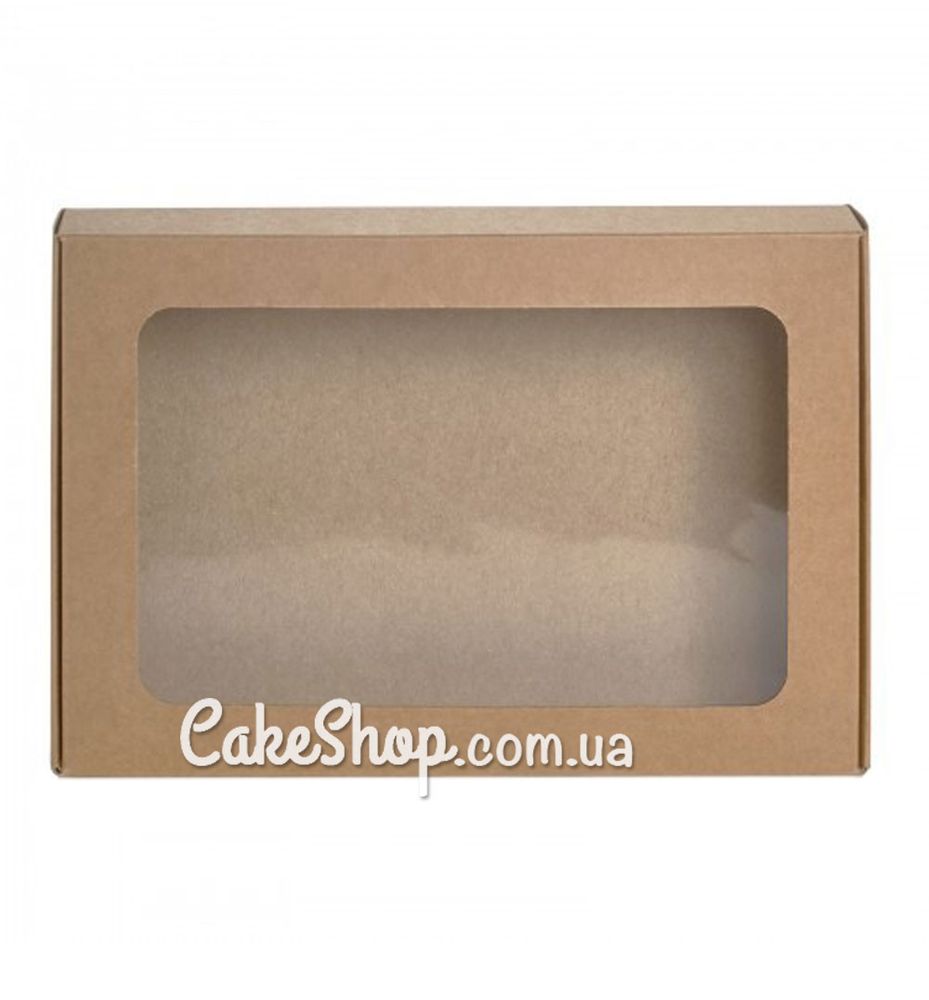 Коробка для пряників з вікном Крафт, 15х22х3 см - фото