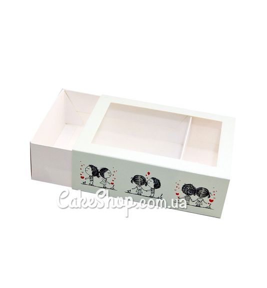⋗ Коробка-пенал з вікном ЩАСТЯ ПОРУЧ, 11,5х15,5х5 см купити в Україні ➛ CakeShop.com.ua, фото