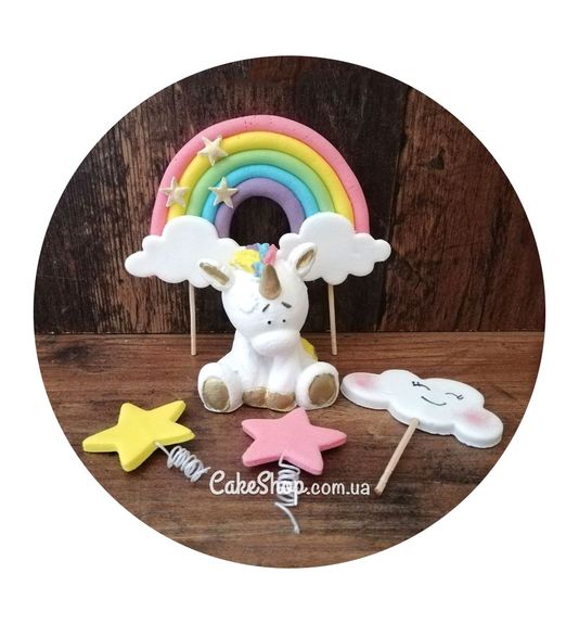 ⋗ Цукрова фігурка Єдиноріг з веселкою ТМ Іриска купити в Україні ➛ CakeShop.com.ua, фото